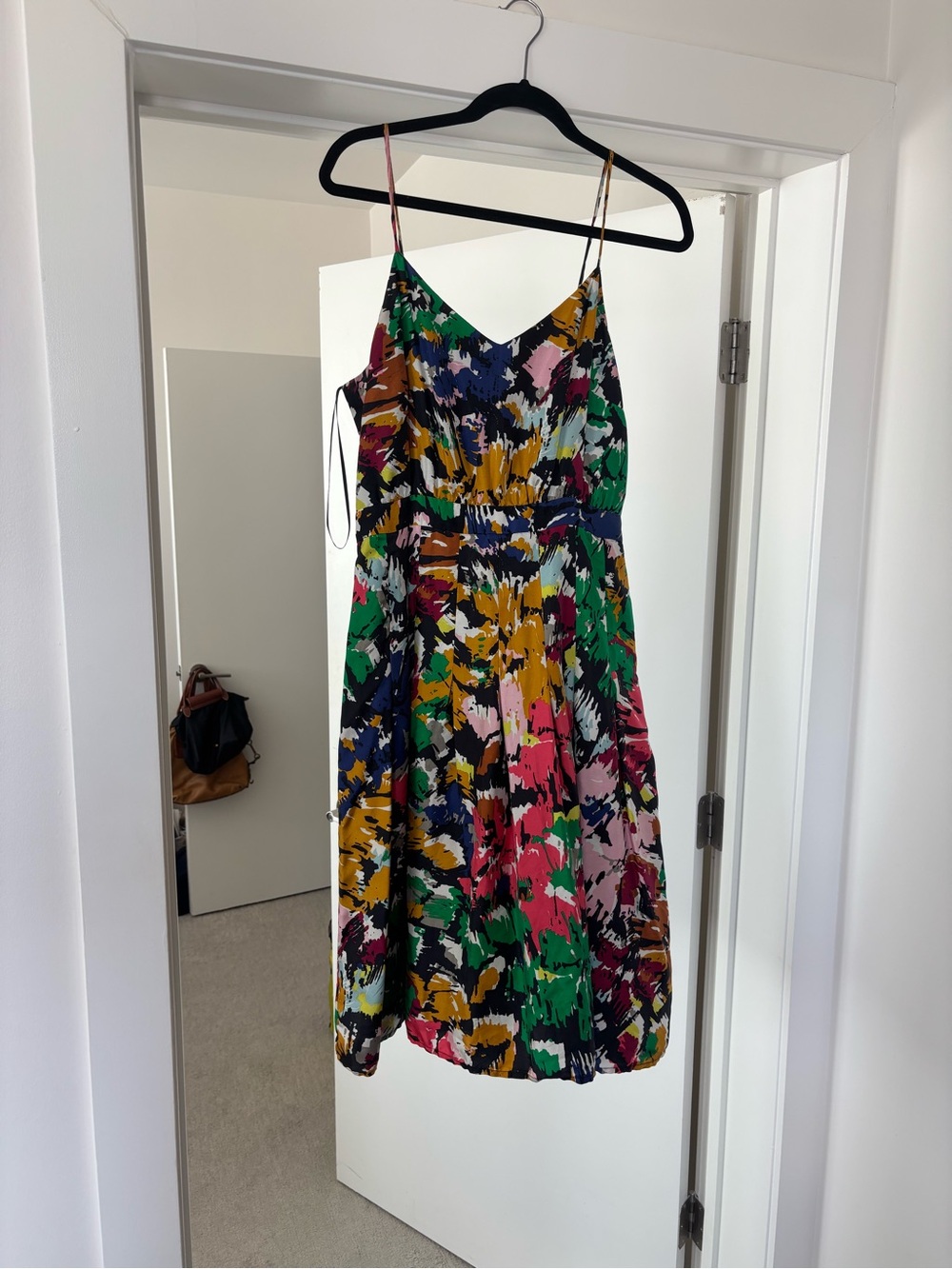 J. Crew Multicolor Abstract Print Midi Dress